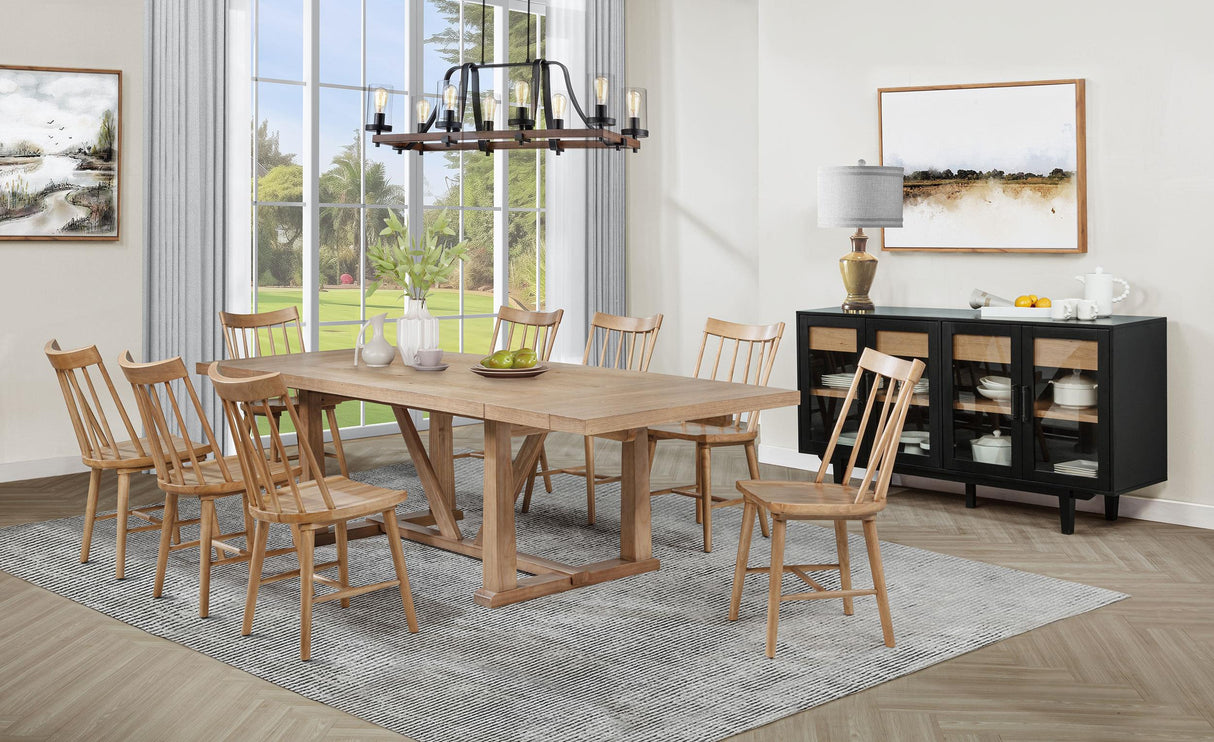 Middleton Natural Brown Dining Table with 106-inch Extension Leaf from Coaster - Luna Furniture