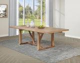Middleton Natural Brown Dining Table with 106-inch Extension Leaf from Coaster - Luna Furniture