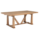 Middleton Natural Brown Dining Table with 106-inch Extension Leaf from Coaster - Luna Furniture
