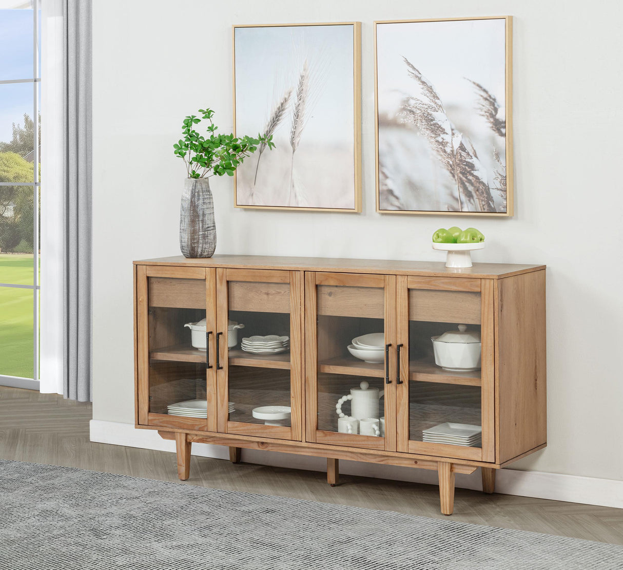 Middleton Natural 4-Door Sideboard with Dual Drawers from Coaster - Luna Furniture
