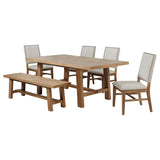 Middleton Brown/Beige 6-piece Extension Leaf Dining Set from Coaster - Luna Furniture