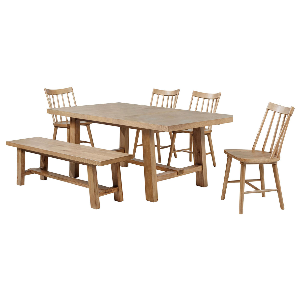 Middleton Natural Brown 6-piece Extension Leaf Dining Set from Coaster - Luna Furniture