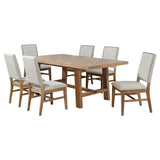Middleton Brown/Beige 7-piece Extension Leaf Dining Set from Coaster - Luna Furniture