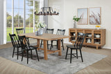Middleton Brown and Black 7-piece Extension Leaf Dining Set from Coaster - Luna Furniture