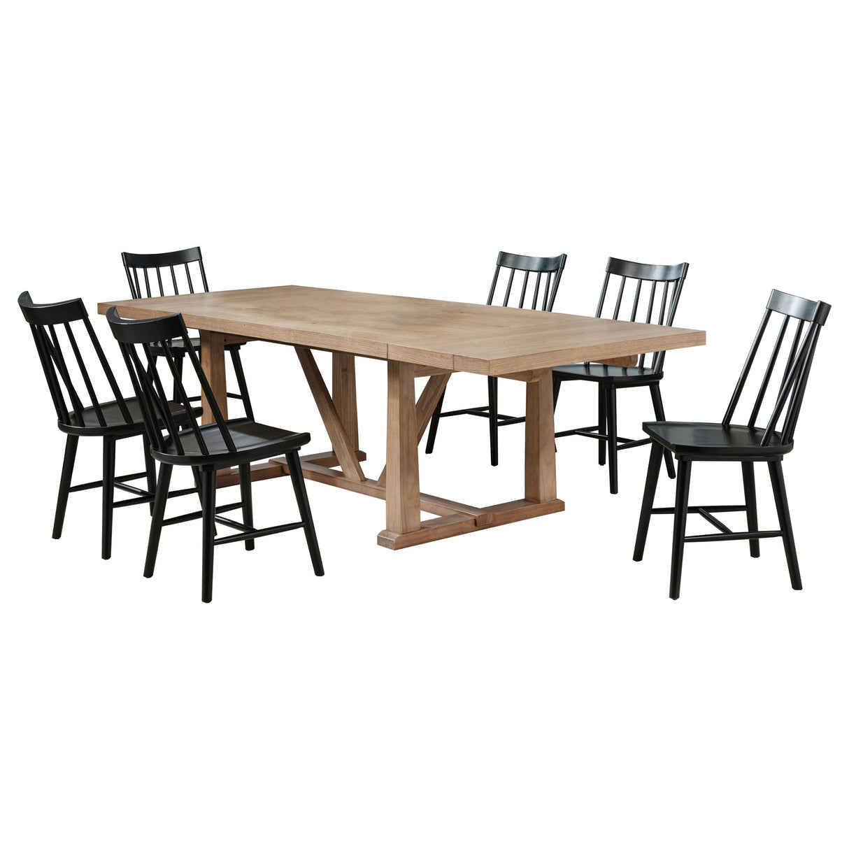 Middleton 7-piece Extension Leaf Dining Set Brown and Black from Coaster - Luna Furniture