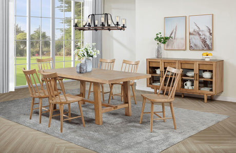 Middleton Natural Brown 7-piece Extension Leaf Dining Set from Coaster - Luna Furniture