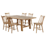 Middleton Natural Brown 7-piece Extension Leaf Dining Set from Coaster - Luna Furniture