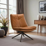 Oakland Cognac Vegan Leather Swivel Chair from Ashcroft Furniture - Luna Furniture