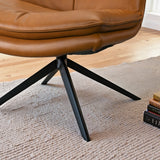Oakland Cognac Vegan Leather Swivel Chair from Ashcroft Furniture - Luna Furniture