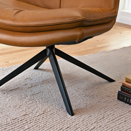 Oakland Cognac Vegan Leather Swivel Chair from Ashcroft Furniture - Luna Furniture