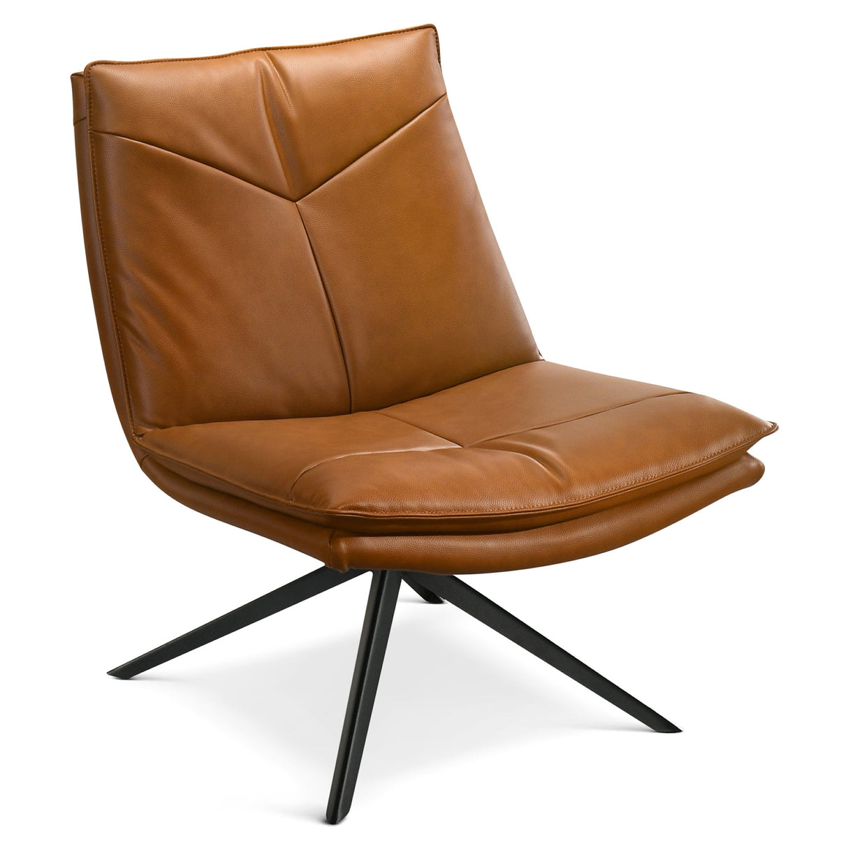 Oakland Cognac Vegan Leather Swivel Chair from Ashcroft Furniture - Luna Furniture
