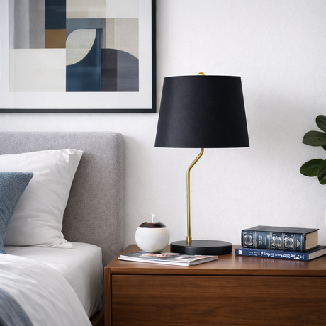 Lustrous Table Lamp - Black outer and Gold inner from Ashcroft Furniture - Luna Furniture