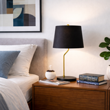 Lustrous Table Lamp - Black outer and Gold inner from Ashcroft Furniture - Luna Furniture