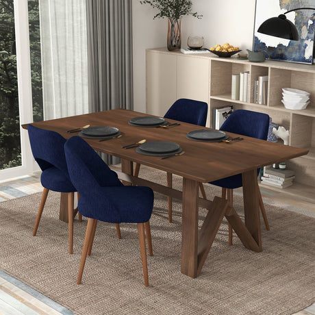 Trimont Walnut Rectangular 78" Solid Wood Dining Table from Ashcroft Furniture - Luna Furniture