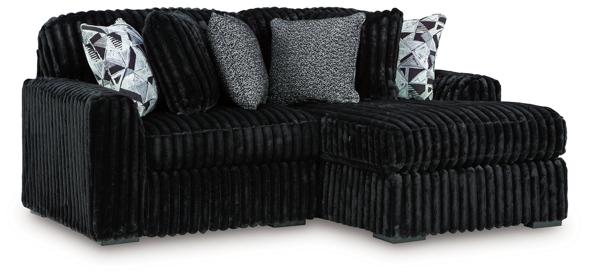 Midnight-Madness Onyx 2-Piece RAF Sectional from Ashley - Luna Furniture