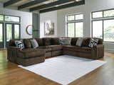 Midnight-Madness Chocolate 6-Piece Sectional with LAF Chaise from Ashley - Luna Furniture