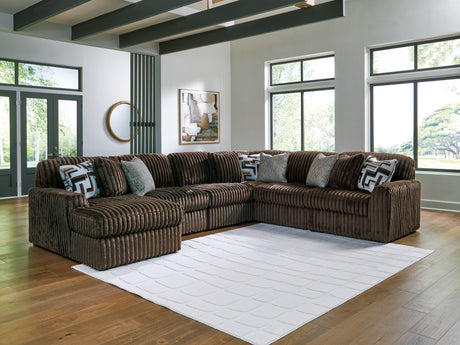 Midnight-Madness Chocolate 6-Piece Sectional with LAF Chaise from Ashley - Luna Furniture