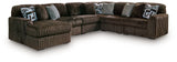 Midnight-Madness Chocolate 6-Piece Sectional with LAF Chaise from Ashley - Luna Furniture
