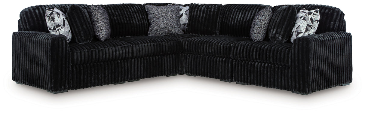 Midnight-Madness Onyx 5-Piece Sectional from Ashley - Luna Furniture