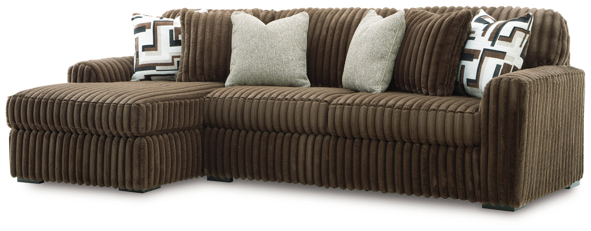 Midnight-Madness Chocolate 2-Piece LAF Sectional Sofa from Ashley - Luna Furniture