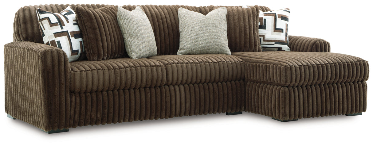 Midnight-Madness Chocolate 2-Piece RAF Sectional Sofa from Ashley - Luna Furniture