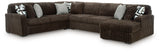 Midnight-Madness Chocolate 4-Piece RAF Chaise Sectional from Ashley - Luna Furniture