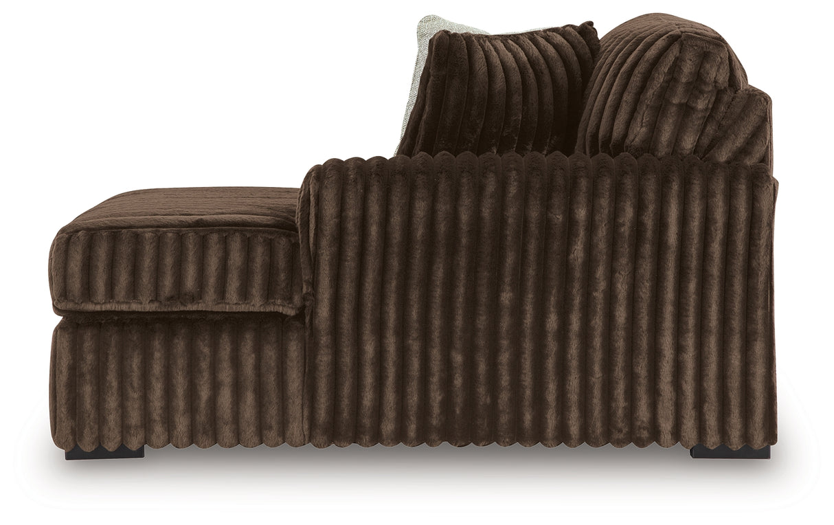 Midnight-Madness Chocolate Right-Arm Facing Corner Chaise from Ashley - Luna Furniture