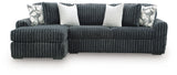 Midnight-Madness Gunmetal 2-Piece Sectional Sofa Chaise from Ashley Furniture - Luna Furniture