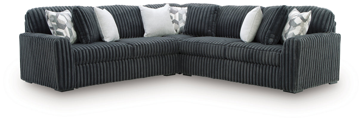 Midnight-Madness Gunmetal 3-Piece Sectional from Ashley Furniture - Luna Furniture