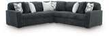 Midnight-Madness Gunmetal 3-Piece Sectional from Ashley Furniture - Luna Furniture