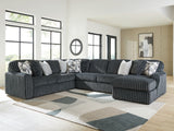 Midnight-Madness Gunmetal 4-Piece Sectional with Chaise from Ashley Furniture - Luna Furniture