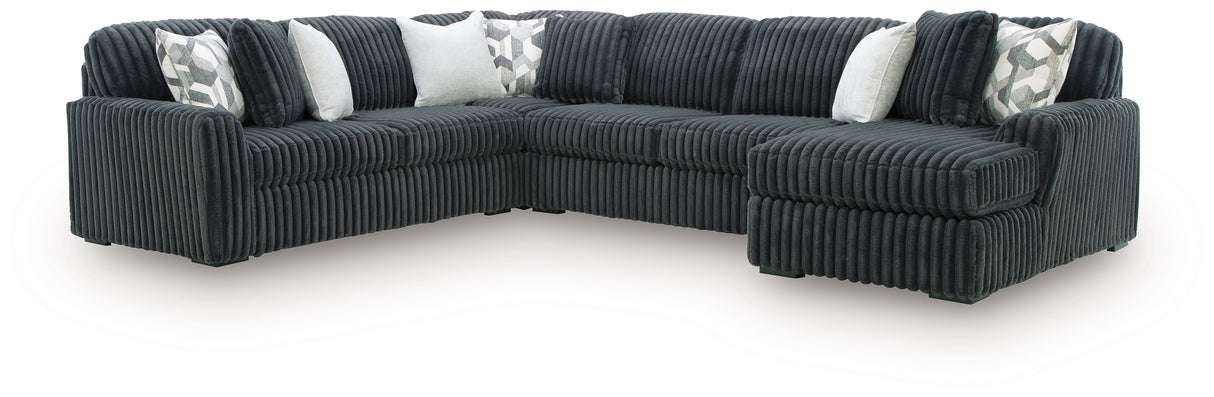 Midnight-Madness Gunmetal 4-Piece Sectional with Chaise from Ashley Furniture - Luna Furniture