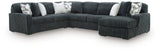 Midnight-Madness Gunmetal 4-Piece Sectional with Chaise from Ashley Furniture - Luna Furniture
