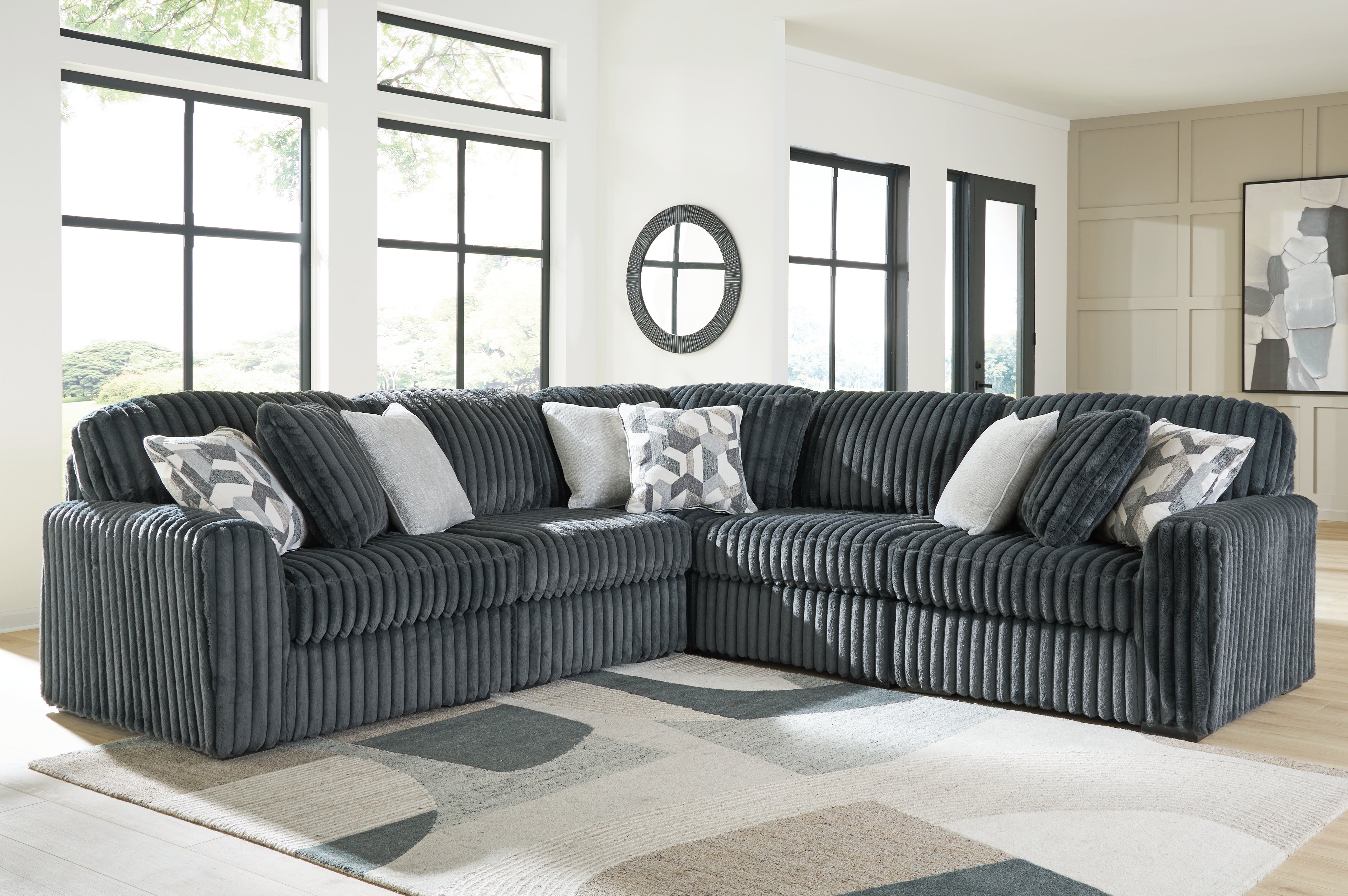 Ashley Midnight-Madness Gunmetal 5-Piece Sectional – Luna Furniture