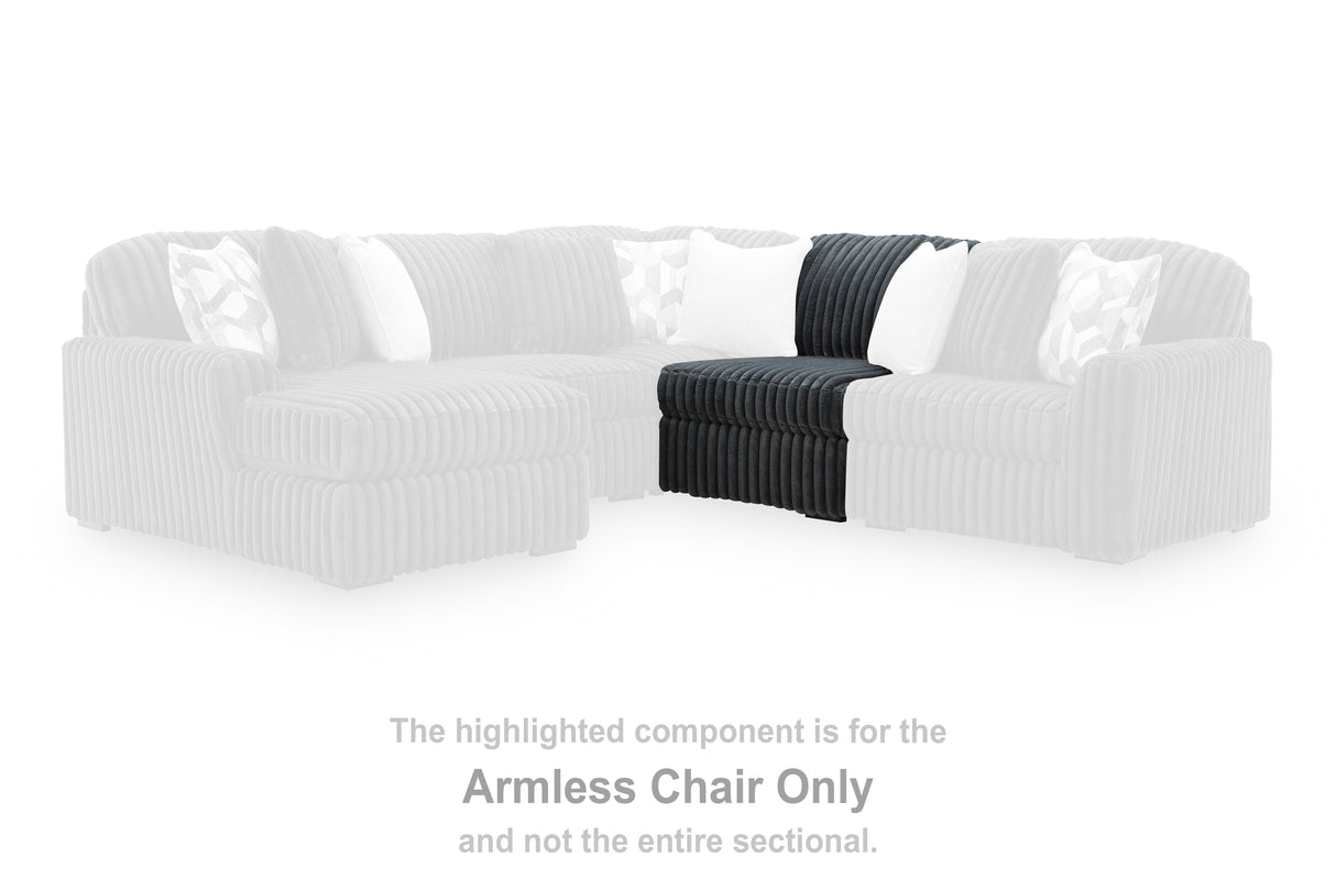 Midnight-Madness Gunmetal Armless Chair from Ashley - Luna Furniture