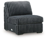 Midnight-Madness Gunmetal Armless Chair from Ashley - Luna Furniture
