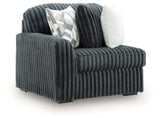 Midnight-Madness Gunmetal Left-Arm Facing Corner Chair from Ashley - Luna Furniture