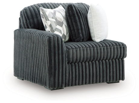 Midnight-Madness Gunmetal Left-Arm Facing Corner Chair from Ashley Furniture - Luna Furniture