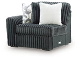 Midnight-Madness Gunmetal Left-Arm Facing Corner Chair from Ashley - Luna Furniture