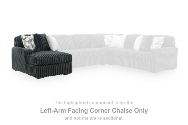Midnight-Madness Gunmetal Left-Arm Facing Corner Chaise