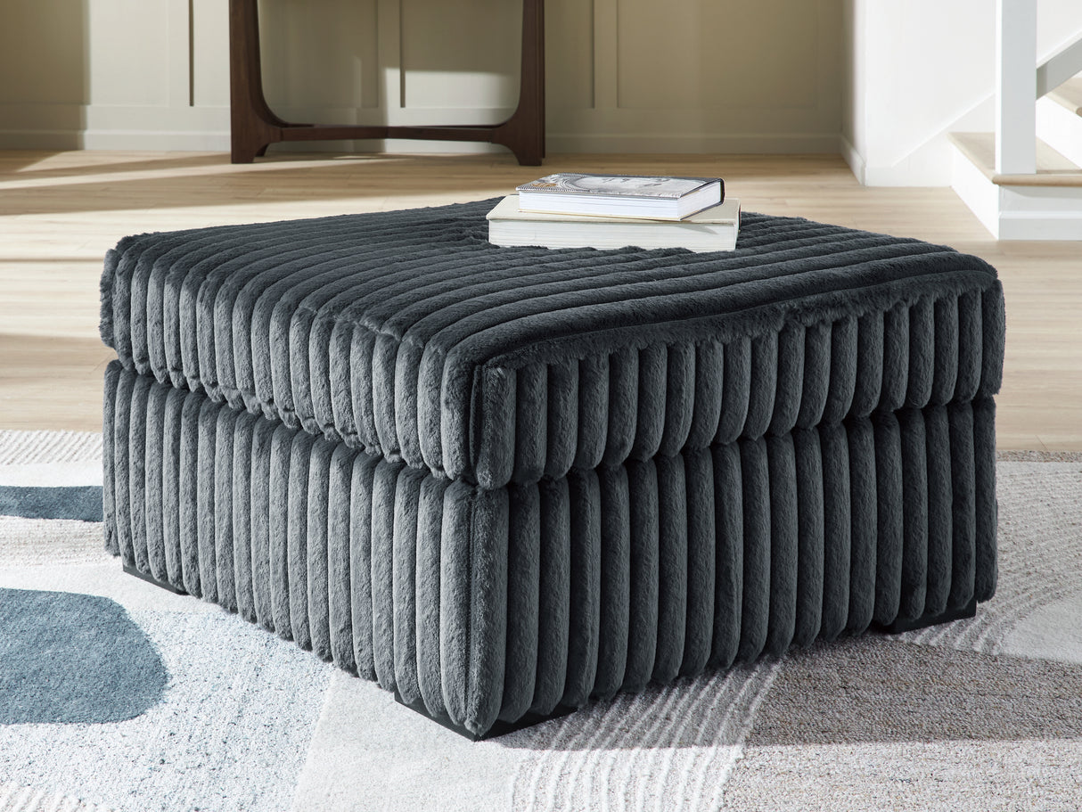 Midnight-Madness Gunmetal Oversized Accent Ottoman from Ashley Furniture - Luna Furniture