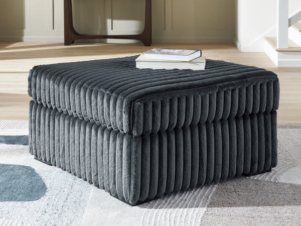 Midnight-Madness Gunmetal Oversized Accent Ottoman