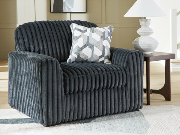 Midnight-Madness Gunmetal Oversized Chair