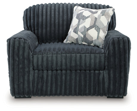 Midnight-Madness Gunmetal Oversized Chair from Ashley - Luna Furniture