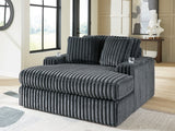 Midnight-Madness Gunmetal Oversized Chaise from Ashley Furniture - Luna Furniture