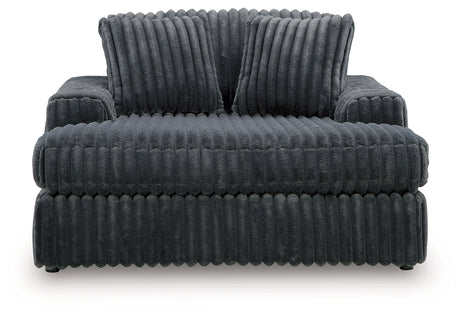 Midnight-Madness Gunmetal Oversized Chaise from Ashley - Luna Furniture
