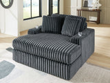 Midnight-Madness Gunmetal Oversized Chaise from Ashley Furniture - Luna Furniture
