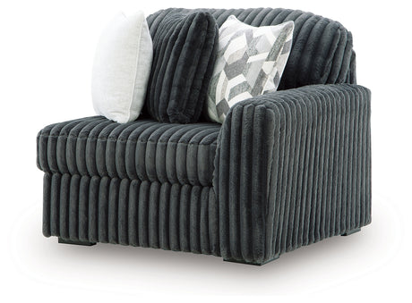 Midnight-Madness Gunmetal Right-Arm Facing Corner Chair from Ashley Furniture - Luna Furniture