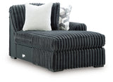 Midnight-Madness Gunmetal Right-Arm Facing Corner Chaise from Ashley Furniture - Luna Furniture