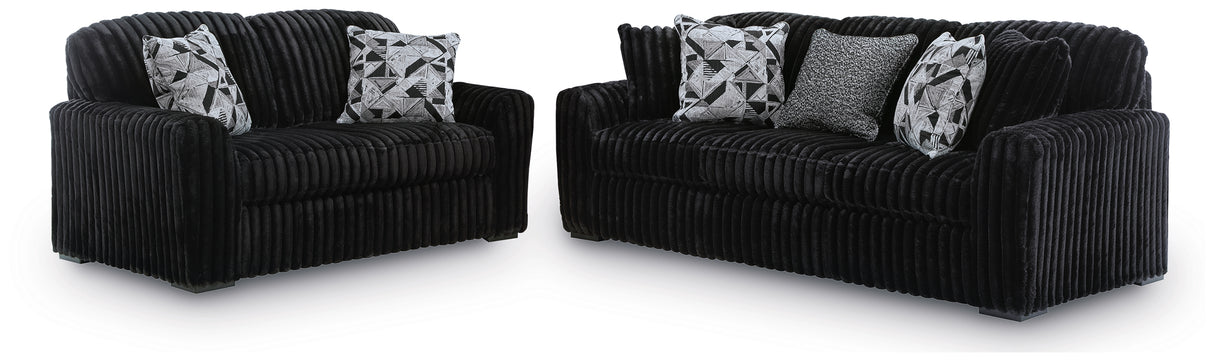 Midnight-Madness Onyx Sofa and Loveseat from Ashley - Luna Furniture